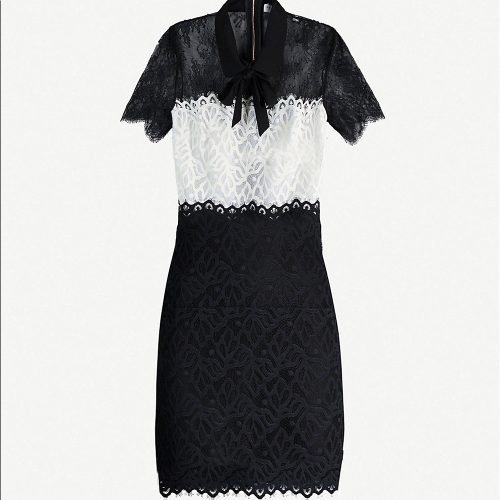 SANDRO Black White Dress